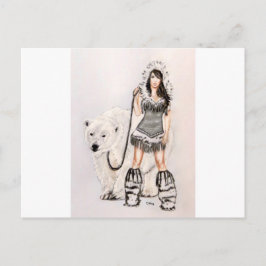 Inuit Pin Up Girl Briefkaart