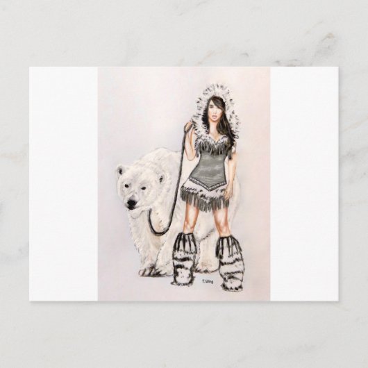 Inuit Pin Up Girl Briefkaart (Voorkant)