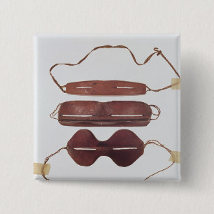 Inuit-zon/sneeuwbril Vierkante Button 5,1 Cm