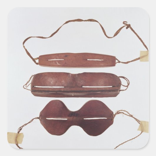 Inuit-zon/sneeuwbril Vierkante Sticker (Voorkant)