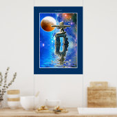 Inukshuk en Galaxy Moon Fantasy Art Poster (Keuken)