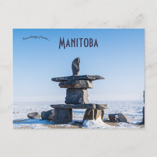Inukshuk in Churchill, Manitoba, Canada Briefkaart (Voorkant)