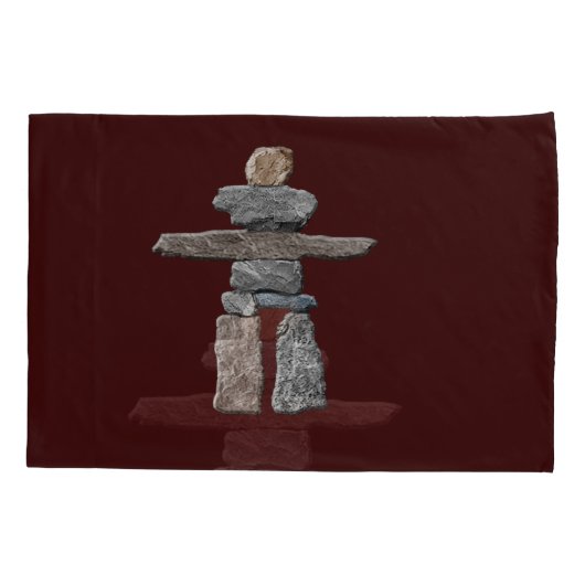 Inukshuk Inuit Stones Native Amerikaans T-shirt Kussensloop (Achterkant)