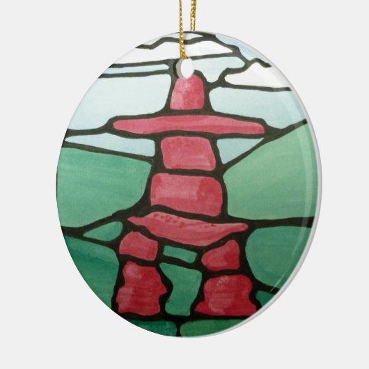 Inukshuk Keramisch Ornament (Links)