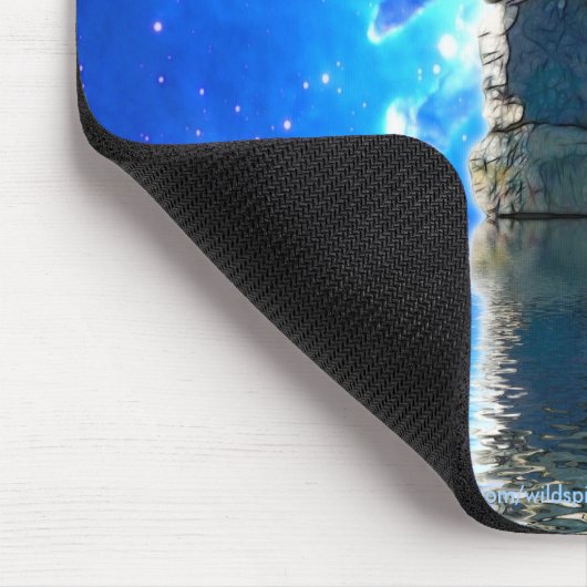 Inukshuk Moon & Space Fantasy Art Mousepad Muismat (Hoek)