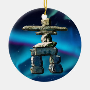 Inukshuk Native American Spirit Stones Keramisch Ornament