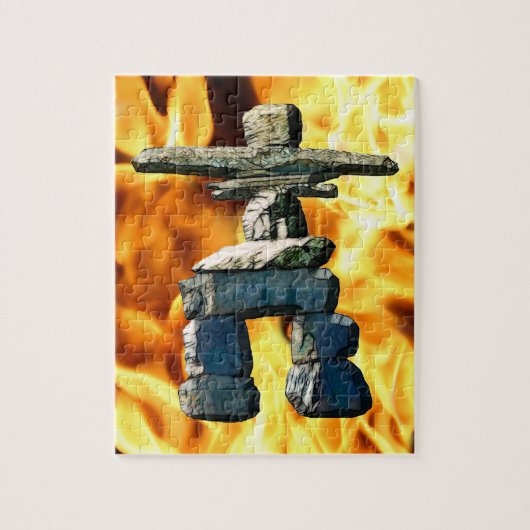Inukshuk Native American Spirit Stones Legpuzzel (Verticaal)