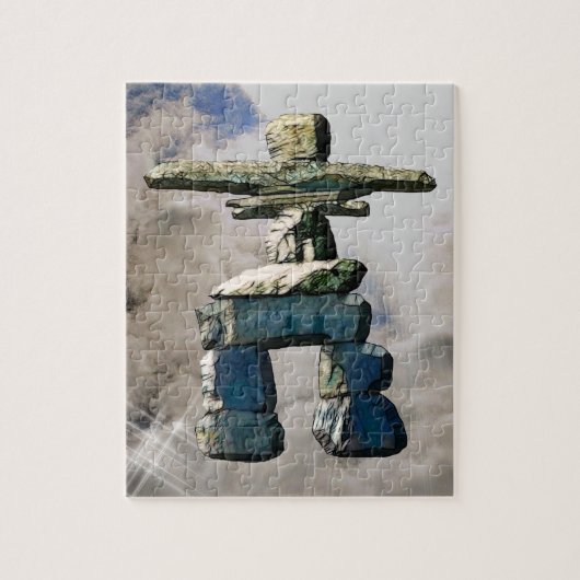 Inukshuk Native American Spirit Stones Legpuzzel (Verticaal)