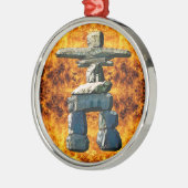Inukshuk Native American Spirit Stones Metalen Ornament (Links)