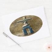 Inukshuk Native American Spirit Stones Ovale Sticker (Envelop)