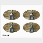 Inukshuk Native American Spirit Stones Ovale Sticker (Vel)