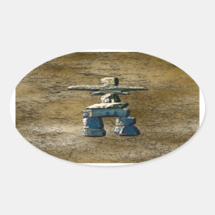Inukshuk Native American Spirit Stones Ovale Sticker