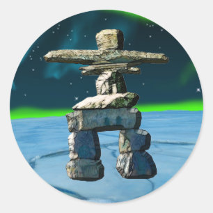 Inukshuk Native American Spirit Stones Ronde Sticker