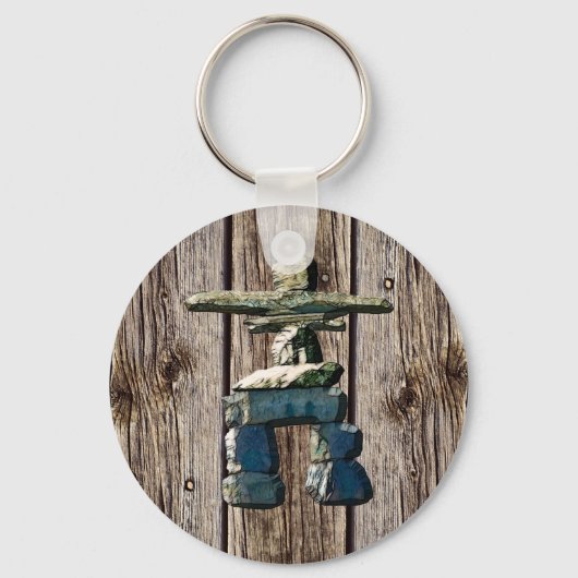 Inukshuk Native American Spirit Stones Sleutelhanger (Voorkant)