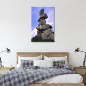 Inukshuk, Northwest Territories, Canada Canvas Afdruk (Insitu (Slaapkamer))