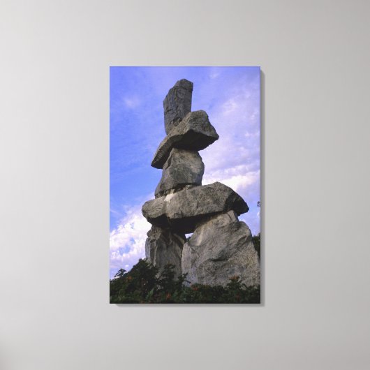 Inukshuk, Northwest Territories, Canada Canvas Afdruk (Voorkant)