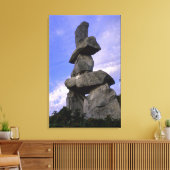 Inukshuk, Northwest Territories, Canada Canvas Afdruk (Insitu (Woonkamer))