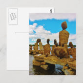 Inukshuk stone river sculpturen briefkaart (Voorkant / Achterkant)