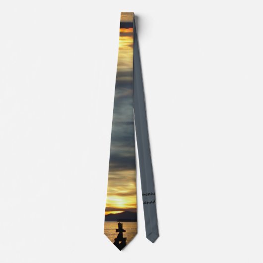 Inukshuk Stropdassen Vancouver Souvenir Necktie Cu (Voorkant)
