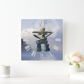 Inukshuk & Wilderness Moon Art Clock Vierkante Klok (Huis)