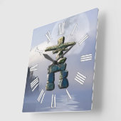 Inukshuk & Wilderness Moon Art Clock Vierkante Klok (Hoek)