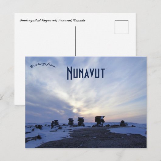 Inuksugait bij Kugaaruk Nunavut Canada Briefkaart (Voorkant / Achterkant)
