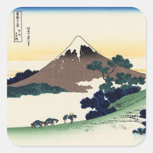 Inume Pass in de provincie Kai Vierkante Sticker (Voorkant)