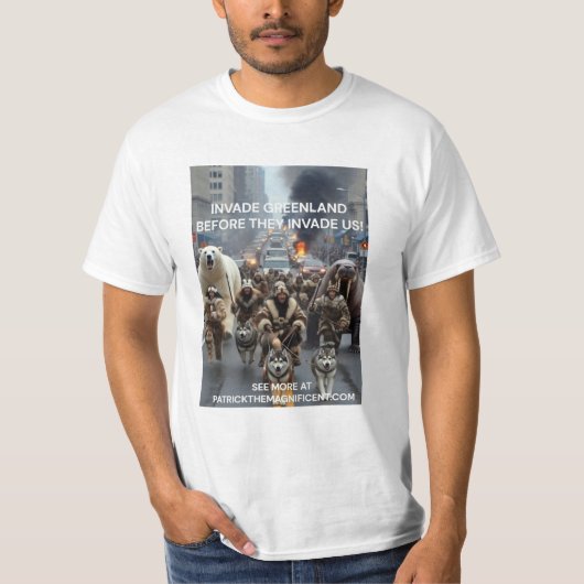 Invade Greenland t-shirt (Voorkant)
