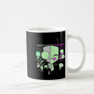 Invader Zim Gir Doom Grid Techno Gespleten Gezicht Koffiemok