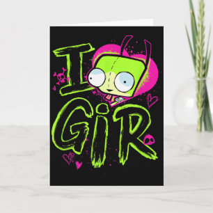 Invader Zim Valentijnsdag Ik hou van meisje Kaart