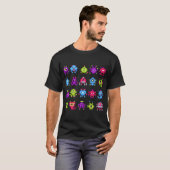 INVADERS I Love 80s Retro 8 Bit Pixel Space Monst T-shirt (Voorkant volledig)