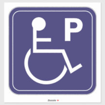 Invalidenparkeerplaats Sticker Rolstoelsymbool