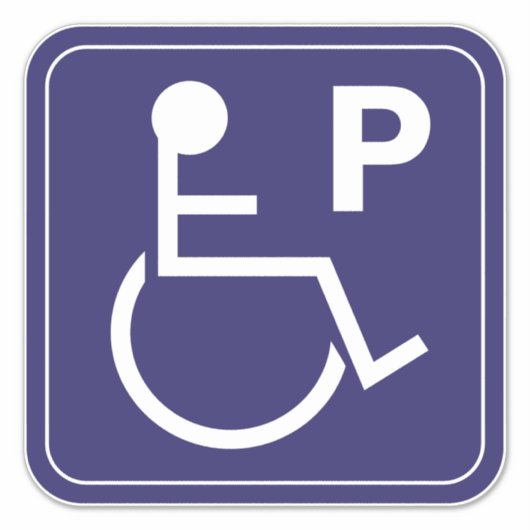 Invalidenparkeerplaats Sticker Rolstoelsymbool (Voorkant)