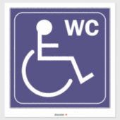 Invalidentoilet Rolstoel Sticker Symbool (Vel)