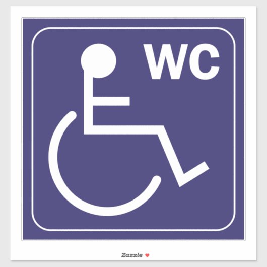 Invalidentoilet Rolstoel Sticker Symbool (Vel)