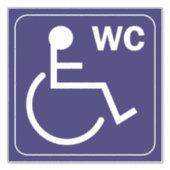 Invalidentoilet Rolstoel Sticker Symbool (Voorkant)