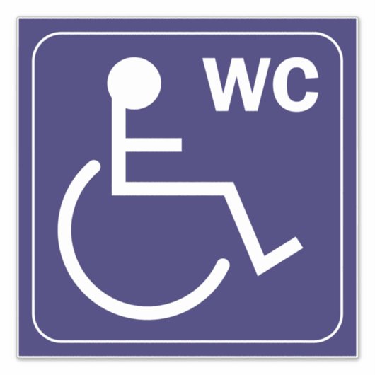 Invalidentoilet Rolstoel Sticker Symbool (Voorkant)