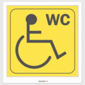 Invalidentoilet Rolstoel Sticker Symbool (Vel)