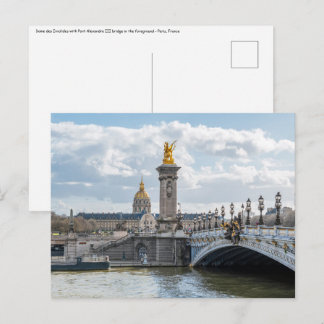 Invalides en Pont Alexandre III-brug - Parijs Briefkaart