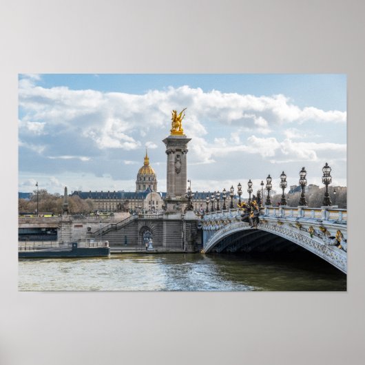 Invalides en Pont Alexandre III-brug - Parijs Poster (Voorkant)