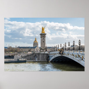 Invalides en Pont Alexandre III-brug - Parijs Poster
