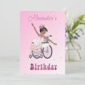 Invaliditeit Ballerina Afro-Amerikaans Meisjes Geb Kaart (Staand voorkant)