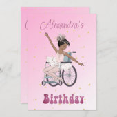 Invaliditeit Ballerina Afro-Amerikaans Meisjes Geb Kaart (Voorkant / Achterkant)