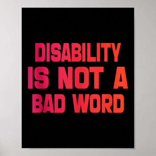 Invaliditeit is geen slecht woord tijd als gevolg poster (Voorkant)