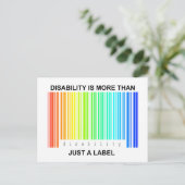 Invaliditeit is meer dan een etiket briefkaart (Staand voorkant)