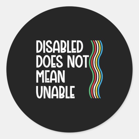 Invaliditeit is niet gelijk aan invaliditeitsprijs ronde sticker (Voorkant)