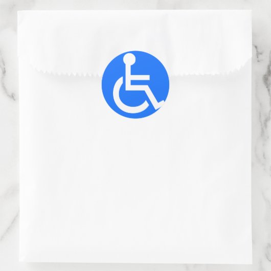 Invaliditeitssymbool Ronde Sticker (Tas)