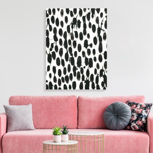 Invariabele I | Zwarte Waterverf Canvas Afdruk (Insitu (Woonkamer))