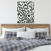 Invariabele I | Zwarte Waterverf Canvas Afdruk (Insitu (Slaapkamer))