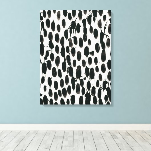 Invariabele I | Zwarte Waterverf Canvas Afdruk (Insitu (Houten vloer))